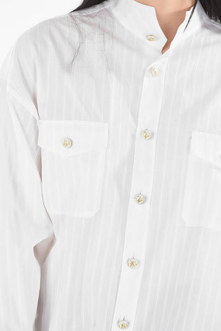 Mandarin Collar Jacquard Saharan Shirt