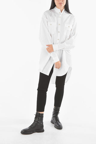 Mandarin Collar Jacquard Saharan Shirt