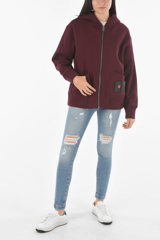 COACH X CHAMPION Front Zipped Fleece Cotton Hoodie