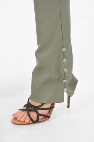 Pantaloni in Nappa con Bottoni alla Caviglia