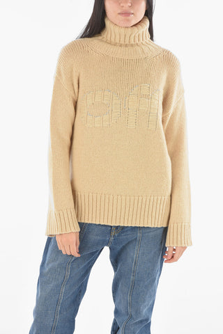 Double Split Side Hem Turtleneck Sweater