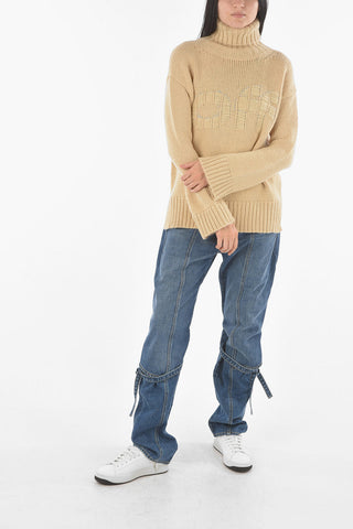 Double Split Side Hem Turtleneck Sweater