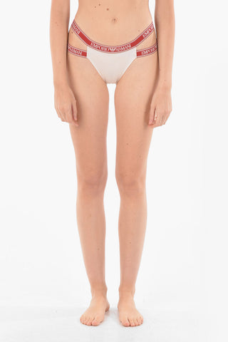 Logoed Elastic Waistband Stretch Cotton Slip