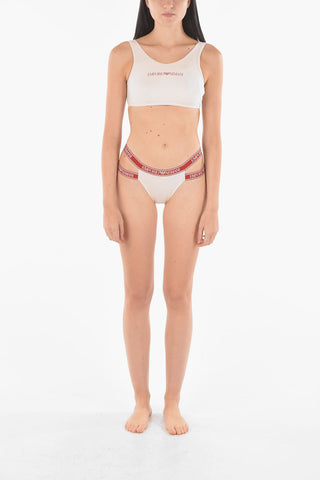 Logoed Elastic Waistband Stretch Cotton Slip