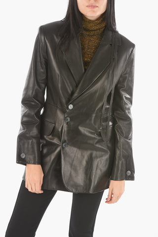 Blazer Foderato in Nappa con Lacci Decorativi