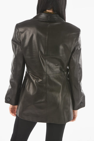 Blazer Foderato in Nappa con Lacci Decorativi