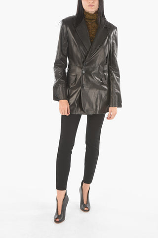 Blazer Foderato in Nappa con Lacci Decorativi