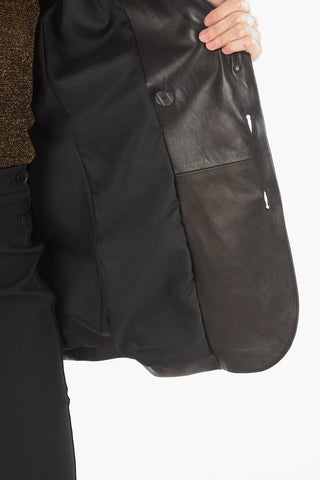 Blazer Foderato in Nappa con Lacci Decorativi