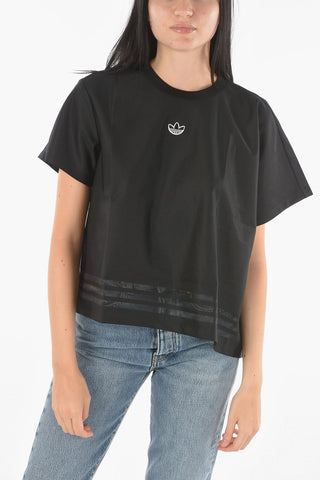 Mesh Detail Crop T-Shirt