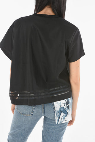 Mesh Detail Crop T-Shirt