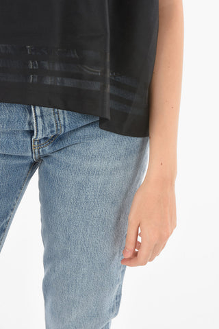 Mesh Detail Crop T-Shirt