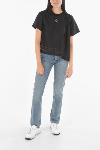 Mesh Detail Crop T-Shirt