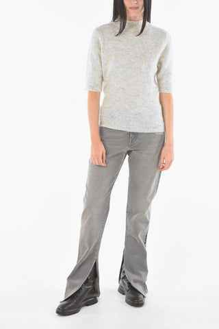 Short Sleeve DUFFY Sweater with Roll Neck