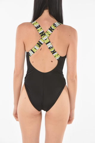 Logo Printed One Piece Swimsuit