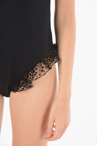 Ribbed bodysuit with Frill