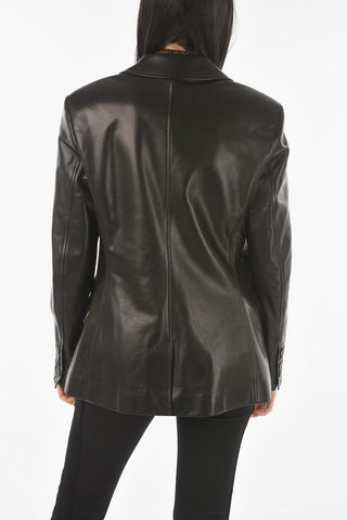 Blazer Foderato in Nappa con Spallini Imbottiti