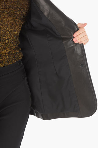 Blazer Foderato in Nappa con Spallini Imbottiti