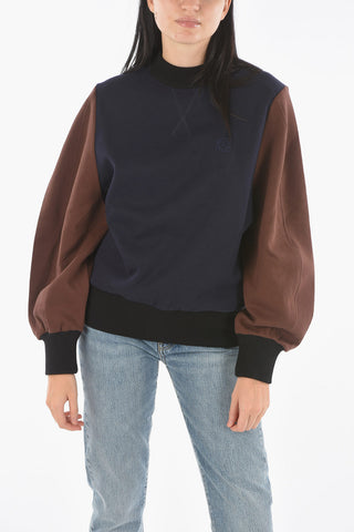 crew-neck two-tone sweatshirt