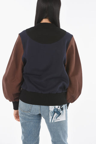 crew-neck two-tone sweatshirt