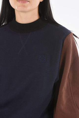 crew-neck two-tone sweatshirt