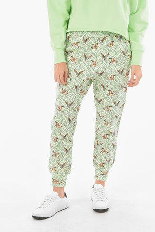 Joggers in Jersey con Motivo Vegetale