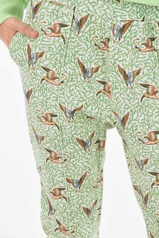 Joggers in Jersey con Motivo Vegetale