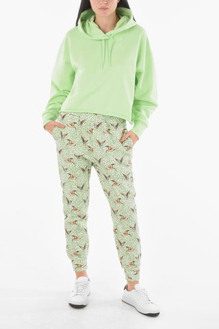 Joggers in Jersey con Motivo Vegetale