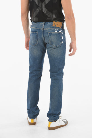 Mid-wash DIAG Jeans with Back Print 19cm