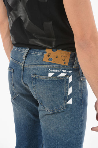 Mid-wash DIAG Jeans with Back Print 19cm