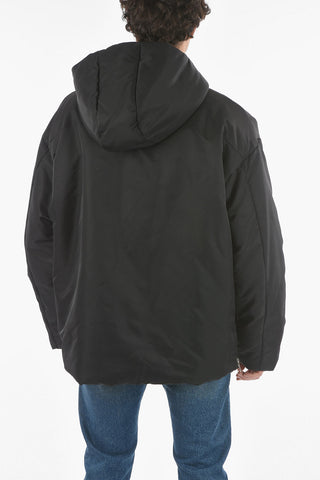 Tech Fabric Padded Parka With Hood And Side Zips