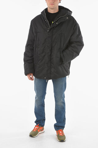 Tech Fabric Padded Parka With Hood And Side Zips