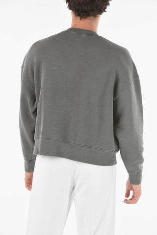 Crewneck CURVED Sweatshirt with Lettering Logo Print