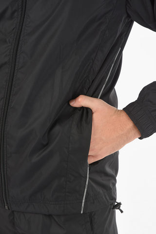 Nylon DIAGONAL Track Jacket with Patches on Sleeves