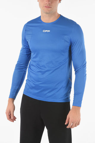 ACTIVE T-shirt a Maniche Lunghe in Tessuto Tech con Logo