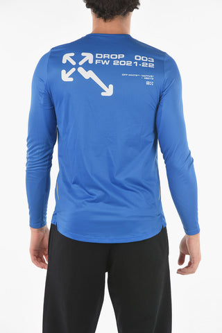 ACTIVE T-shirt a Maniche Lunghe in Tessuto Tech con Logo
