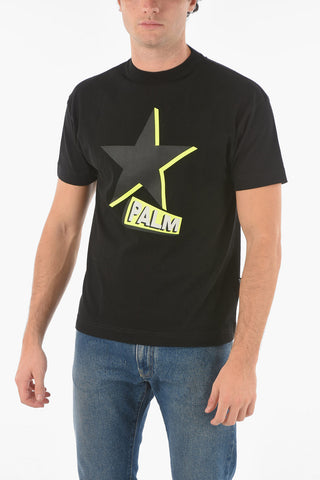 Crewneck ROCKSTAR T-shirt with Maxi Print