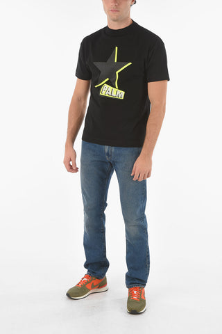 Crewneck ROCKSTAR T-shirt with Maxi Print