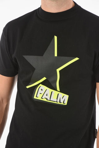 Crewneck ROCKSTAR T-shirt with Maxi Print
