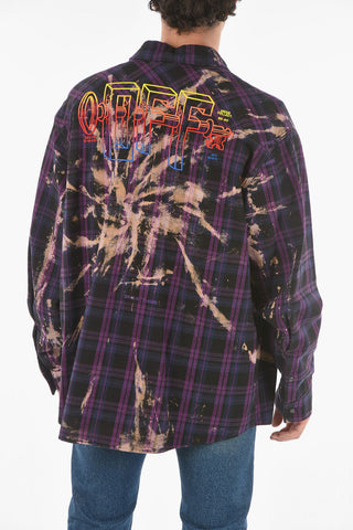 Tartan Embroidere EV FLANNEL Shirt With Rhinestones Logo