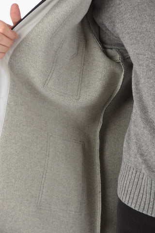 Logoed Wool Blend OW Coat with Patch Details