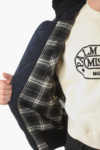 Removable Hooded STENCIL VINTAGE Reversible Bomber with Monogram Print
