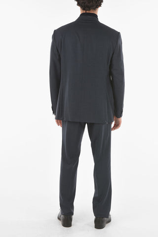 Abito Monopetto in Lana Vergine Windowpane Check