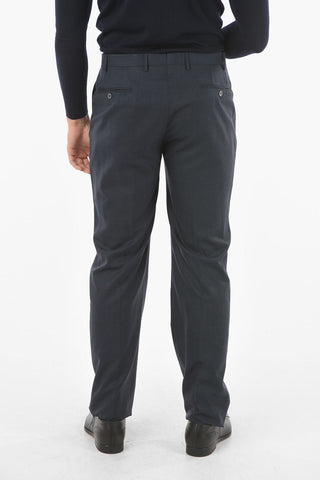 Abito Monopetto in Lana Vergine Windowpane Check