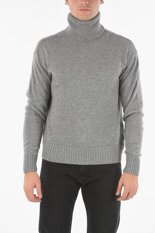 Cashmere Wool Blend OFF BASIC Turtleneck Sweater