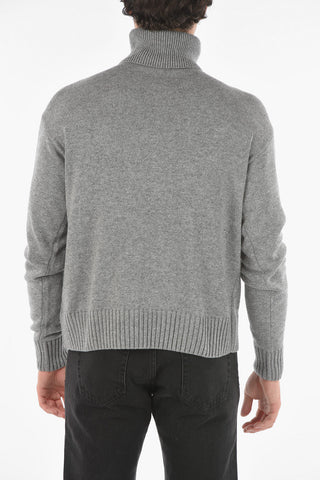Cashmere Wool Blend OFF BASIC Turtleneck Sweater