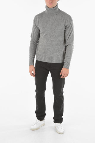 Cashmere Wool Blend OFF BASIC Turtleneck Sweater