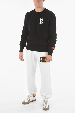 Wool Blend 21 Crewneck Sweater with Logo Print