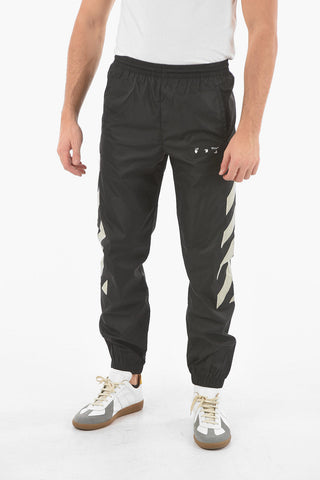 Nylon DIAG Track Pants with Contrasting Patches