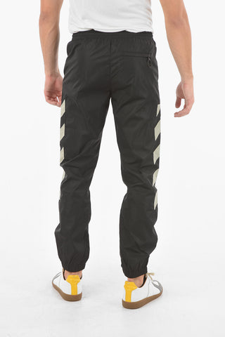 Nylon DIAG Track Pants with Contrasting Patches
