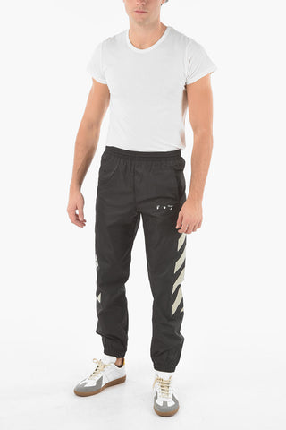 Nylon DIAG Track Pants with Contrasting Patches